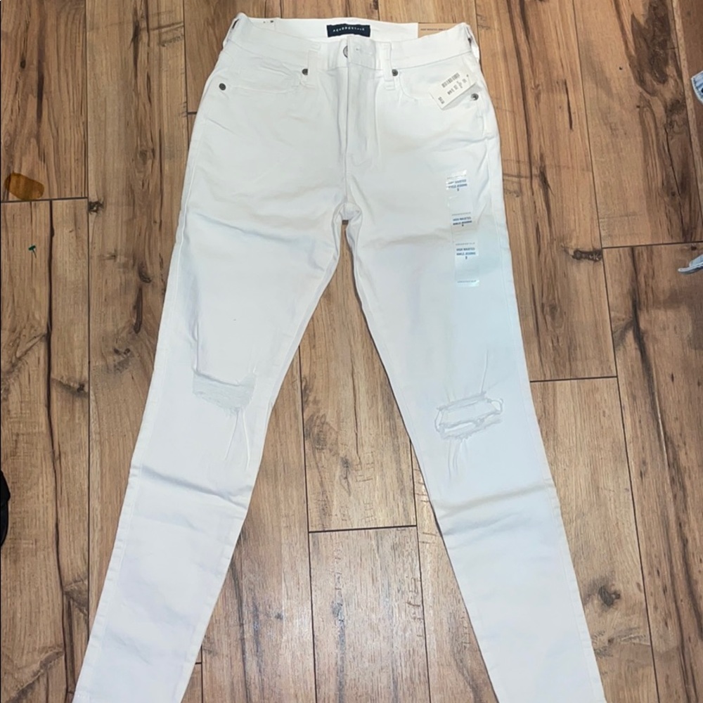 High wasted white Aeropostale jegging